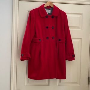 Red wool coat in perfect condition.
